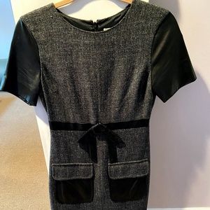 robert rodriguez black and grey leather dress